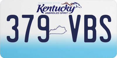 KY license plate 379VBS