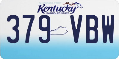 KY license plate 379VBW