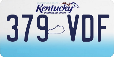KY license plate 379VDF