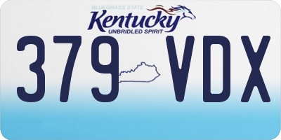 KY license plate 379VDX