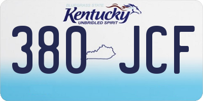 KY license plate 380JCF