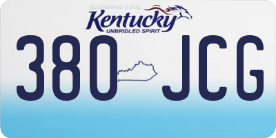 KY license plate 380JCG