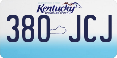 KY license plate 380JCJ