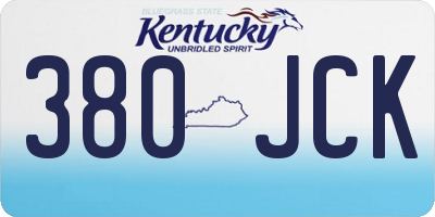 KY license plate 380JCK