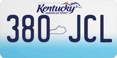 KY license plate 380JCL