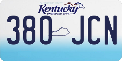 KY license plate 380JCN