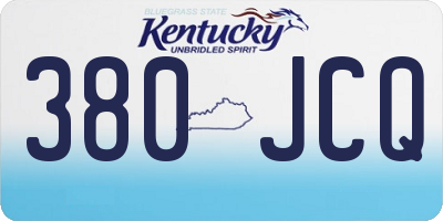 KY license plate 380JCQ