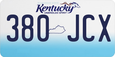 KY license plate 380JCX