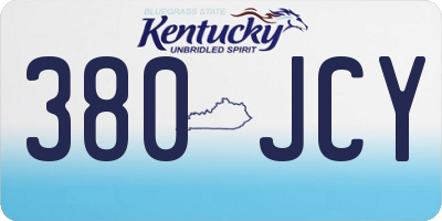 KY license plate 380JCY