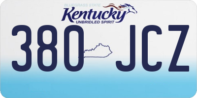 KY license plate 380JCZ