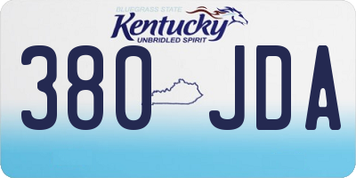 KY license plate 380JDA