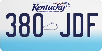 KY license plate 380JDF