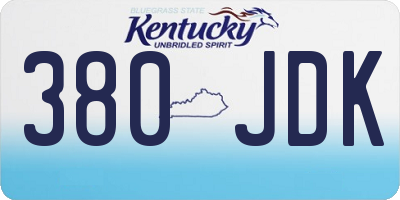 KY license plate 380JDK