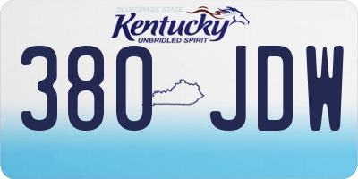 KY license plate 380JDW