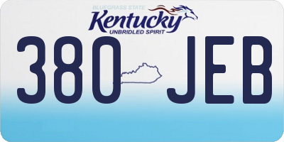 KY license plate 380JEB