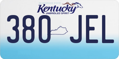 KY license plate 380JEL