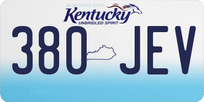KY license plate 380JEV