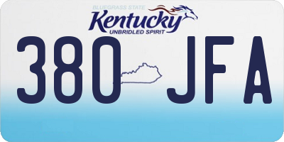 KY license plate 380JFA
