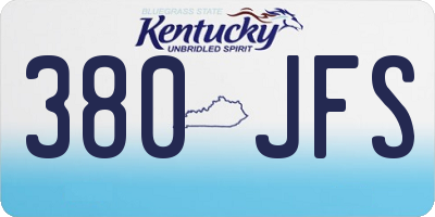KY license plate 380JFS
