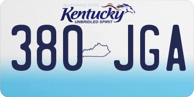KY license plate 380JGA