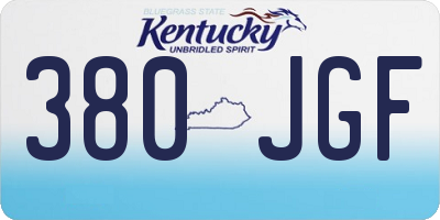 KY license plate 380JGF