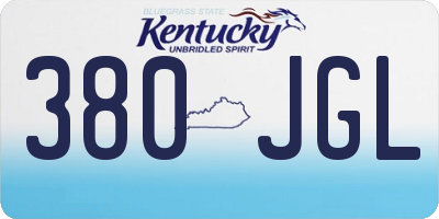 KY license plate 380JGL