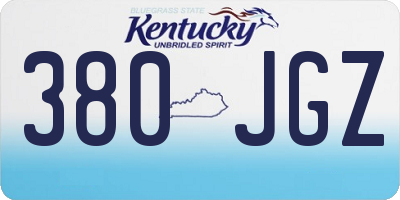 KY license plate 380JGZ