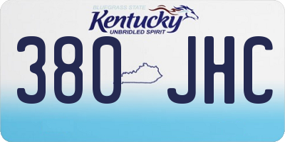 KY license plate 380JHC