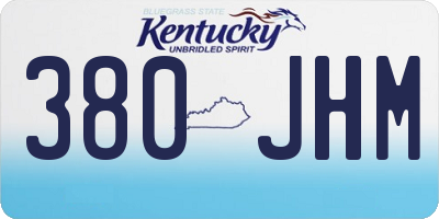 KY license plate 380JHM