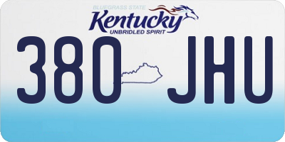 KY license plate 380JHU