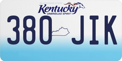 KY license plate 380JIK
