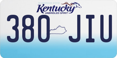 KY license plate 380JIU