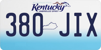 KY license plate 380JIX
