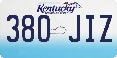 KY license plate 380JIZ