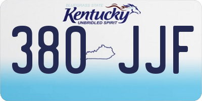 KY license plate 380JJF
