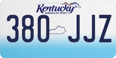 KY license plate 380JJZ