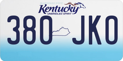KY license plate 380JKO