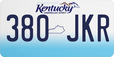 KY license plate 380JKR