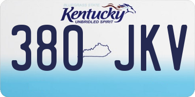 KY license plate 380JKV