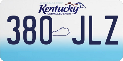 KY license plate 380JLZ