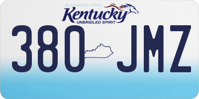 KY license plate 380JMZ