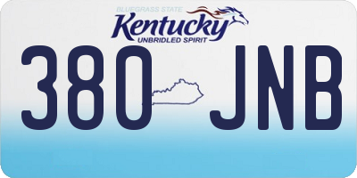 KY license plate 380JNB