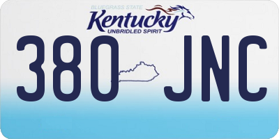 KY license plate 380JNC