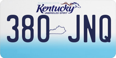 KY license plate 380JNQ
