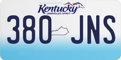 KY license plate 380JNS