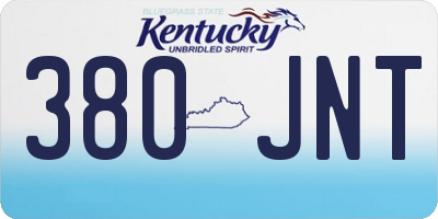 KY license plate 380JNT