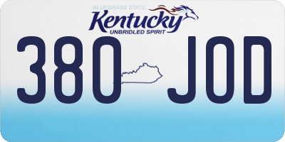 KY license plate 380JOD