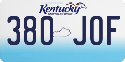 KY license plate 380JOF