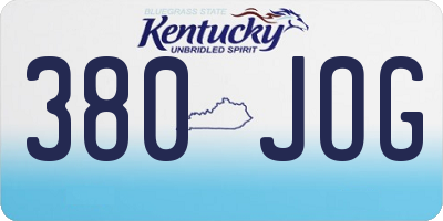 KY license plate 380JOG