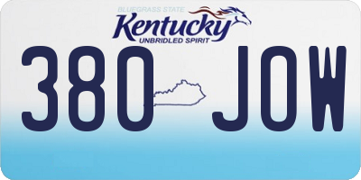 KY license plate 380JOW